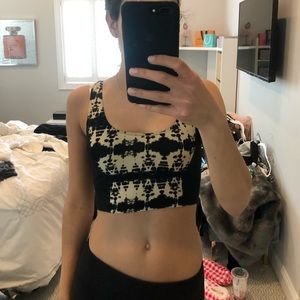Black with Tye Dye Crop Top